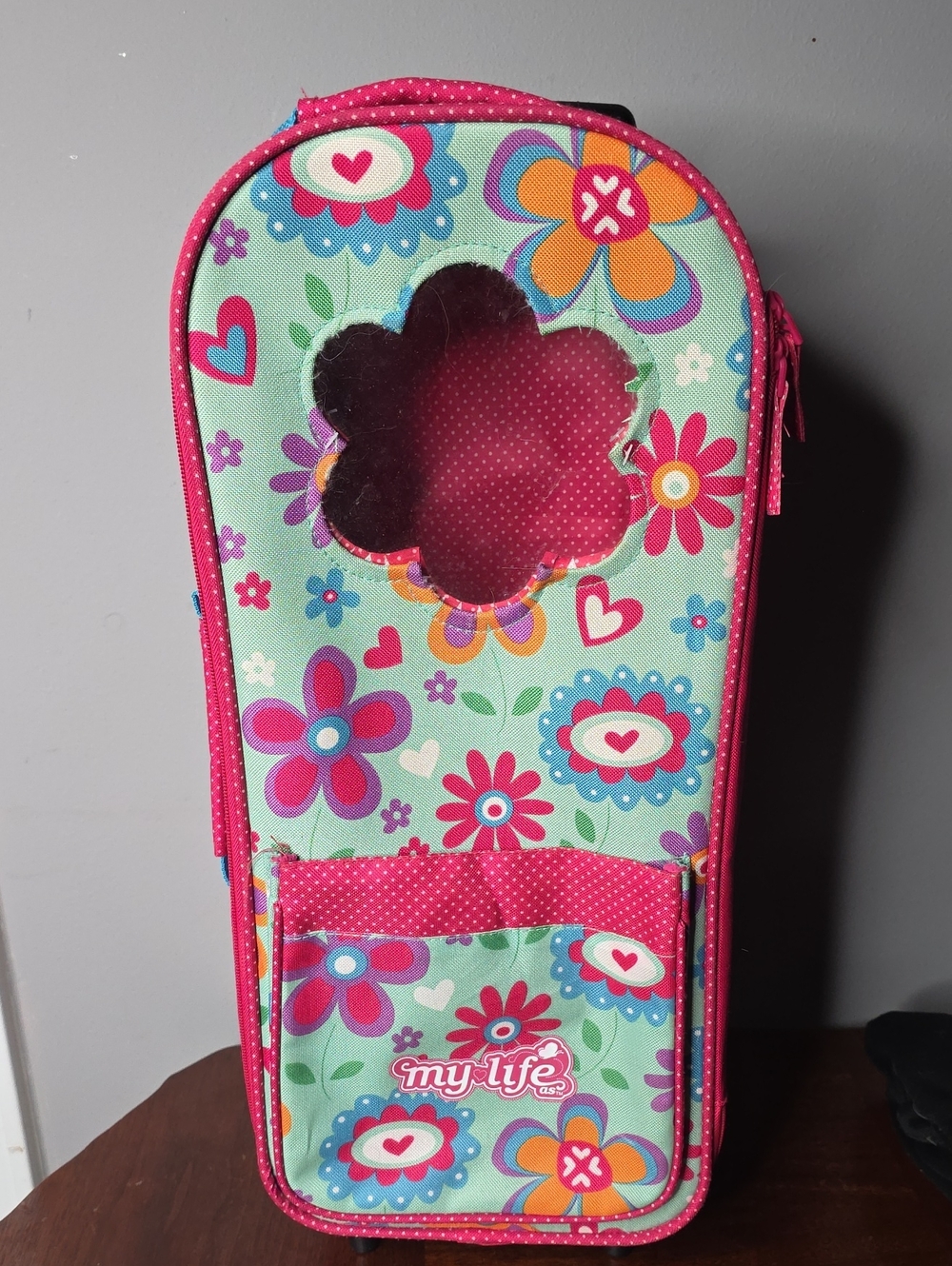 My Life Floral Pink & Aqua Doll Carrier Case for Kids